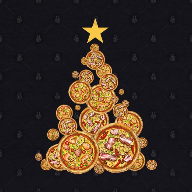 Pizza Christmas Tree, Funny Pizza Lover Christmas Dinner by PugSwagClothing